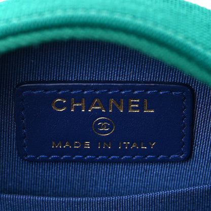 Chanel Jersey Quilted Round Filigree Crossbody Blue Green 5 of 7