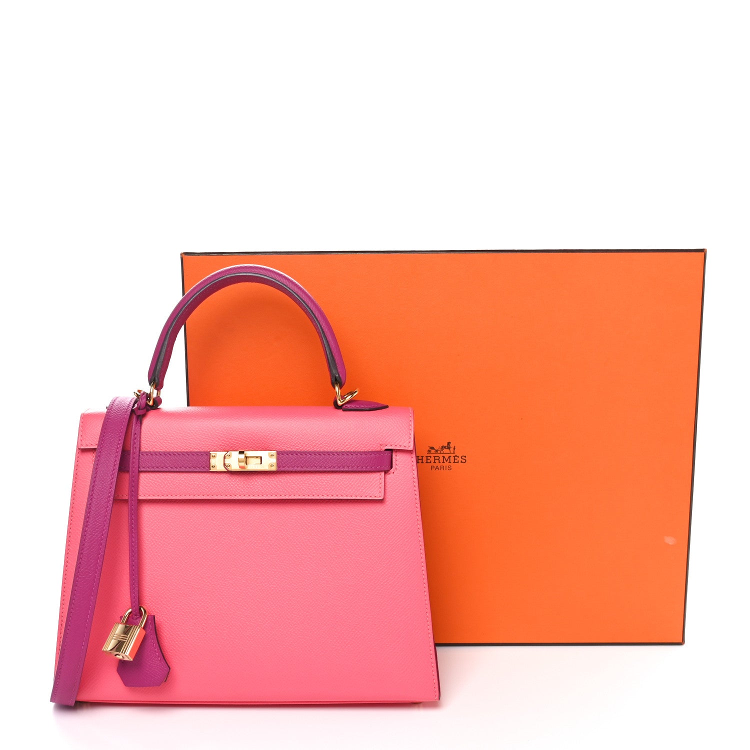 Hermes Epsom Horseshoe Kelly Sellier 25 Rose Azalee Rose Poupre 11 of 11