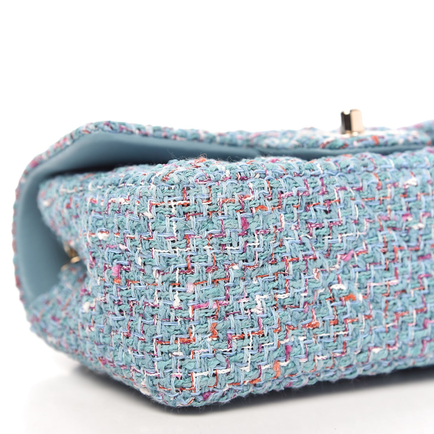 Chanel Tweed Quilted Mini Rectangular Flap Blue Multicolor 6 of 11