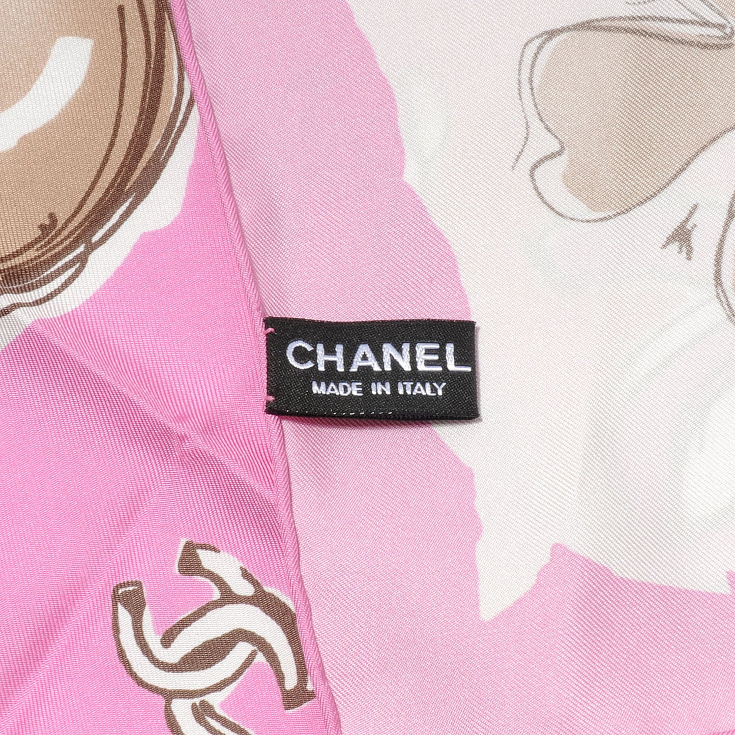 Silk CC Camellia Clover Heart Scarf Pink