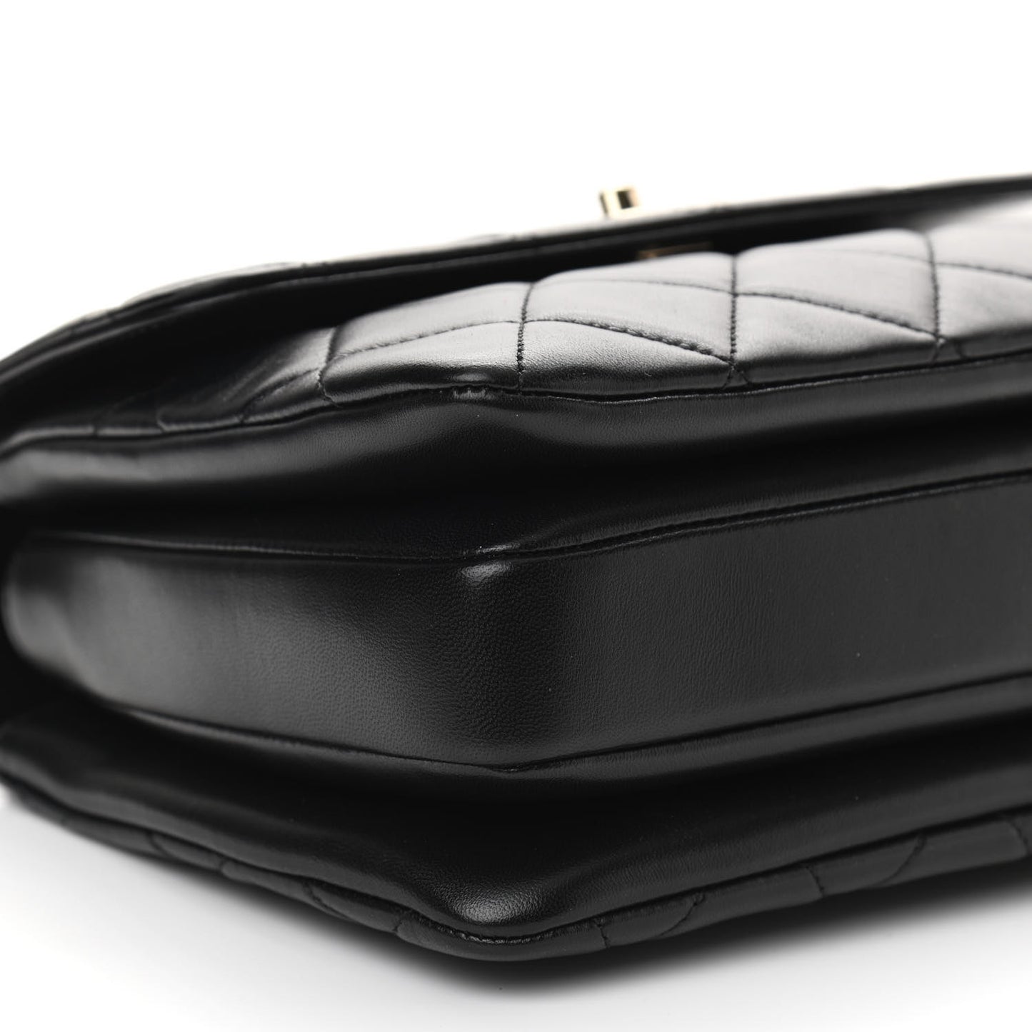 Lambskin Quilted Small Trendy CC Dual Handle Flap Bag Black