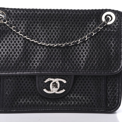 Chanel Metallic Perforated Calfskin Small Up In The Air Flap Black 13 of 18