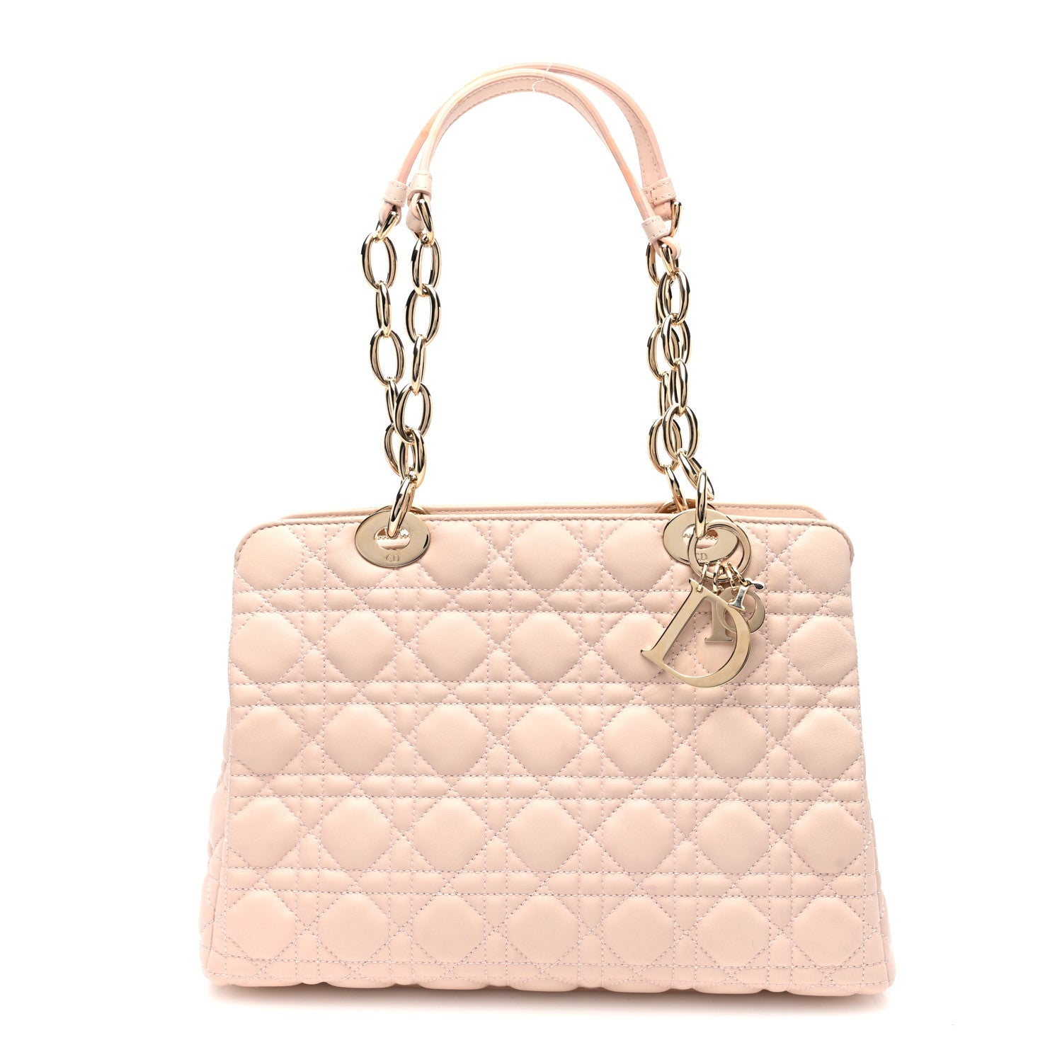 Christian Dior Lambskin Cannage Small Dior Soft Zipped Shopping Tote Light Pink 1 of 13