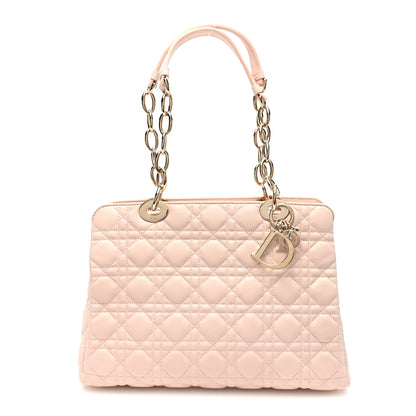 Christian Dior Lambskin Cannage Small Dior Soft Zipped Shopping Tote Light Pink 1 of 13