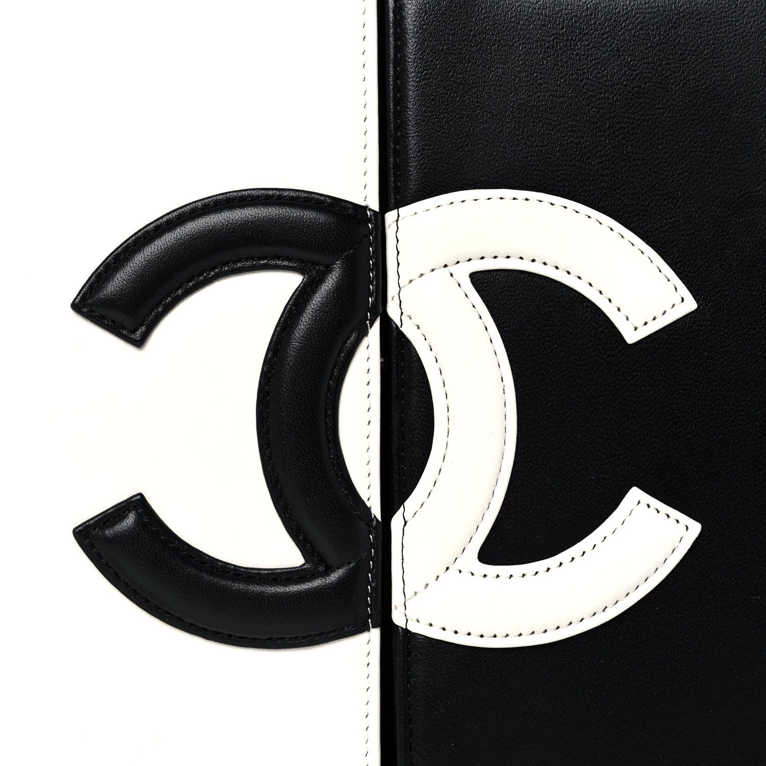Chanel Lambskin CC Wristlet Clutch Black White 9 of 16