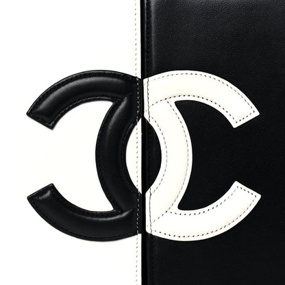 Chanel Lambskin CC Wristlet Clutch Black White 9 of 16