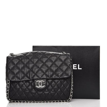 Chanel Washed Lambskin Quilted Maxi Chain Around Flap Black 9 of 9