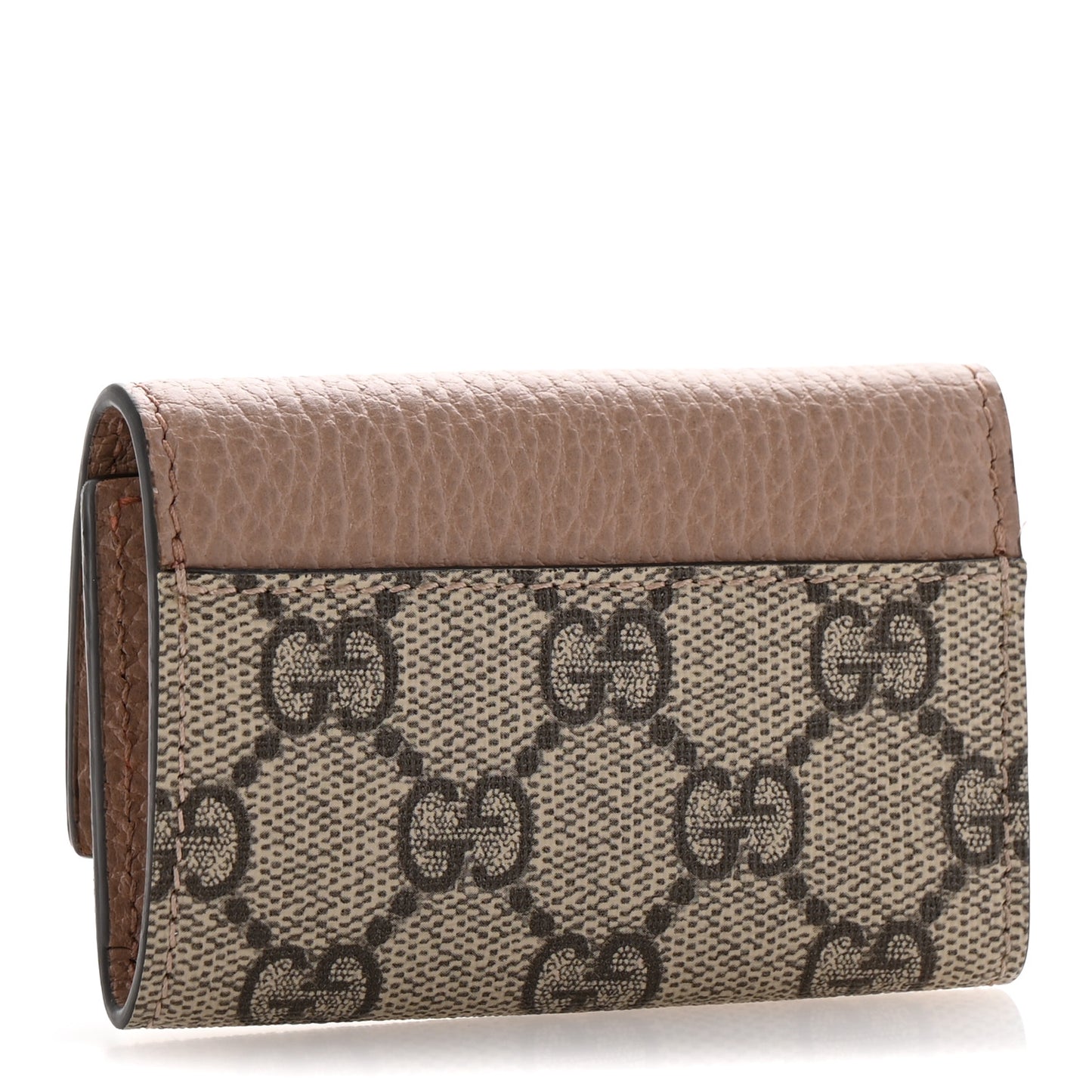Dollar Calfskin GG Supreme Monogram GG Marmont 6 Key Holder Case Porcelain Rose Beige Ebony