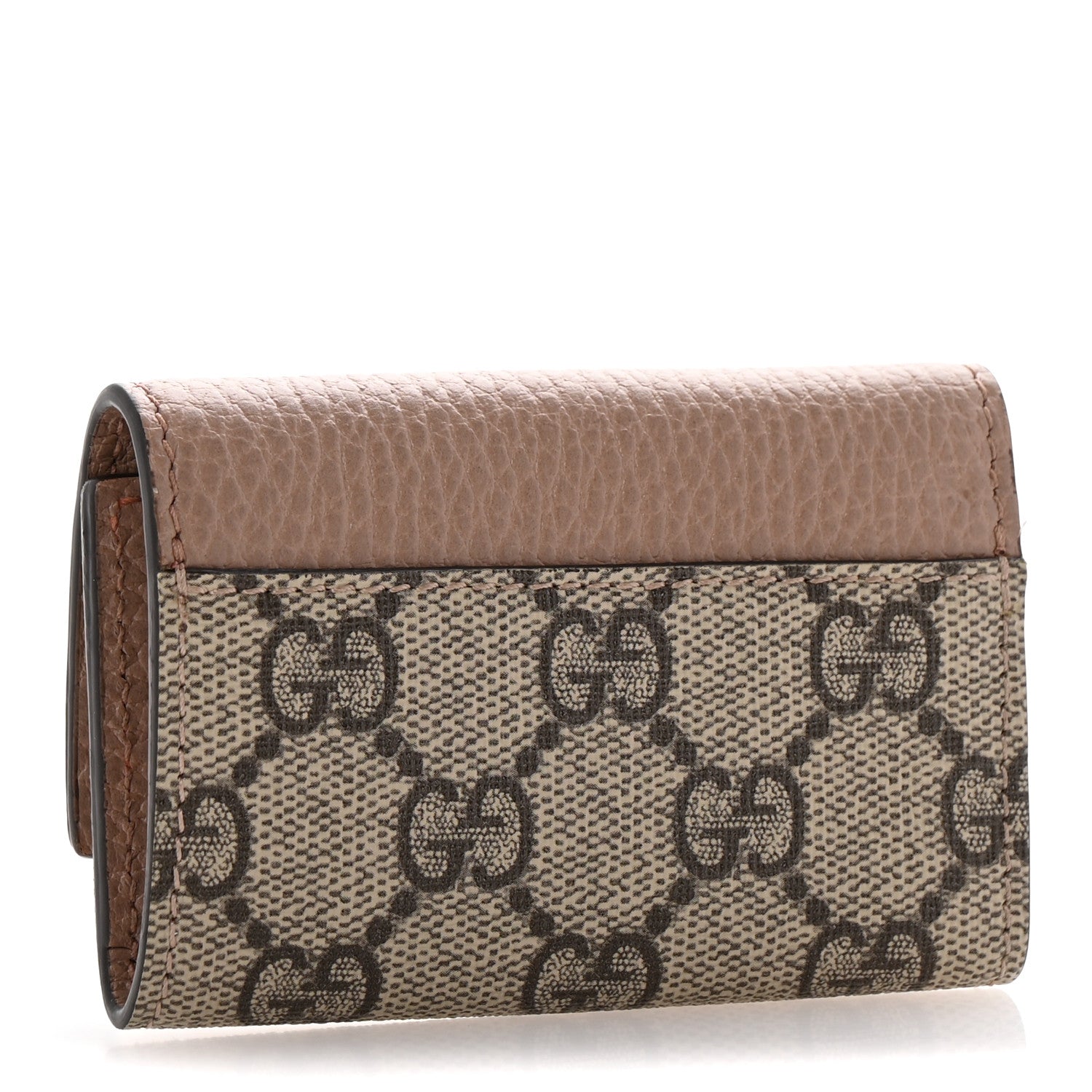 Gucci Dollar Calfskin GG Supreme Monogram GG Marmont 6 Key Holder Case Porcelain Rose Beige Ebony 3 of 9