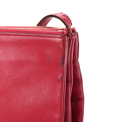 Celine Lambskin Large Trio Crossbody Bag Red 12 of 16