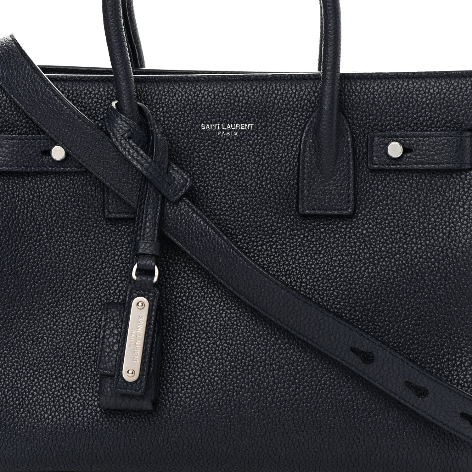 Saint Laurent Grained Calfskin Baby Supple Sac De Jour Navy 8 of 12