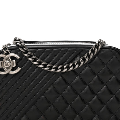 Chanel Glazed Calfskin Small Coco Boy Camera Case Black 8 of 13