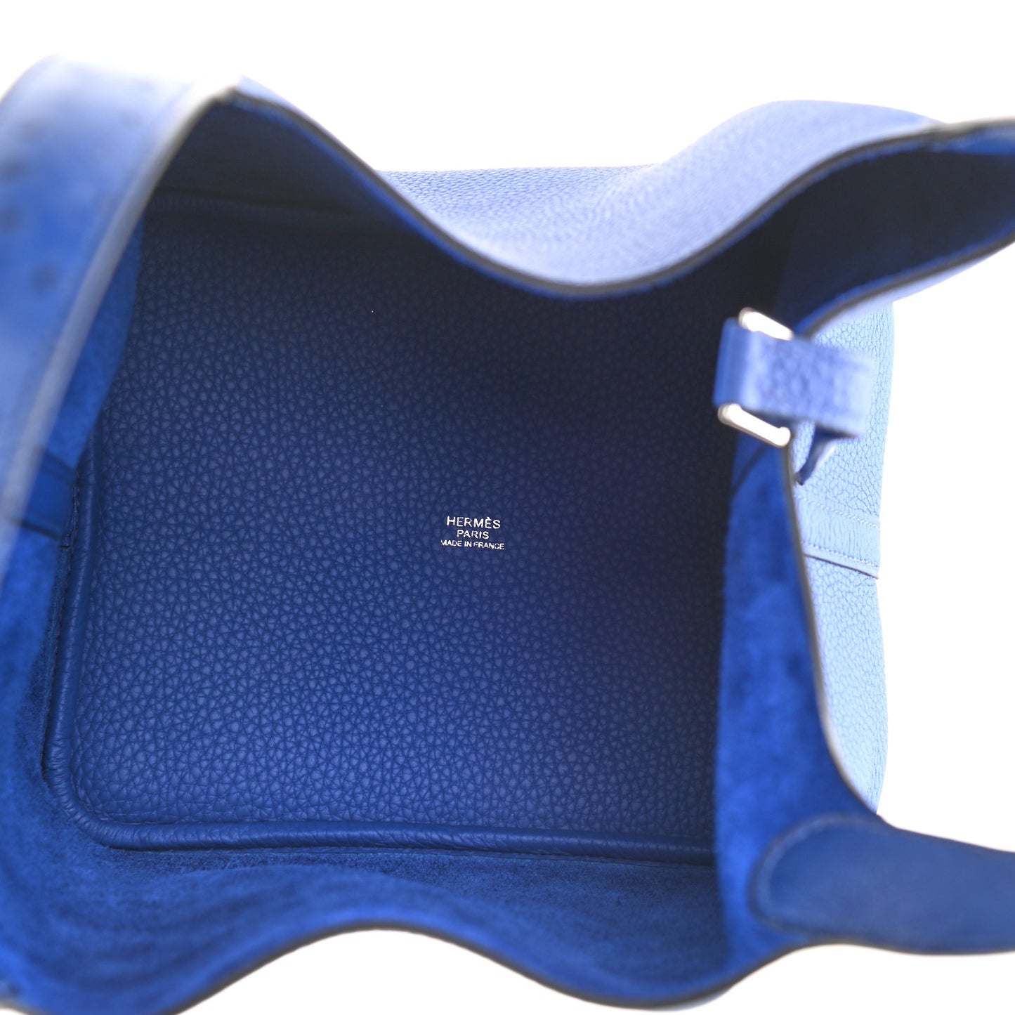Taurillon Clemence Ostrich Touch Picotin Lock 22 Bleu Electrique