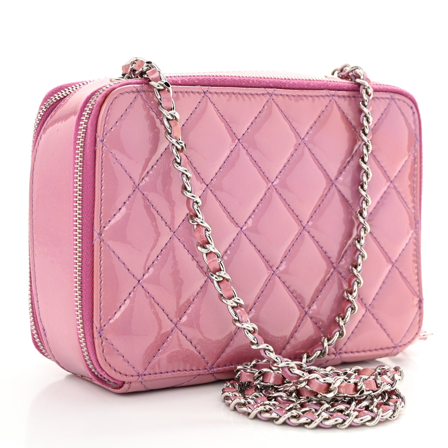 Patent Quilted Small Pocket Box Camera Case Purple