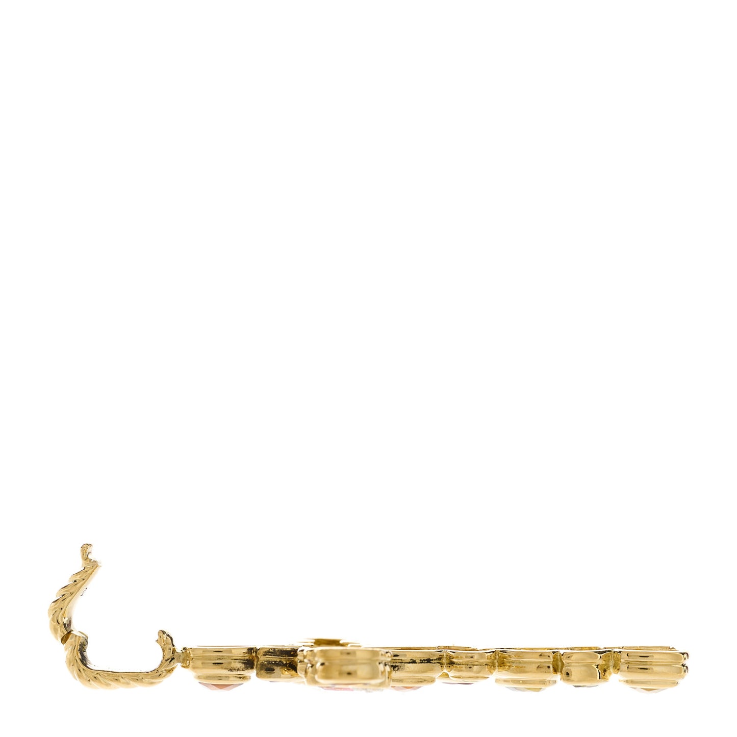 18K Yellow Gold Diamond Tourmaline Mosaic Cross Pendant