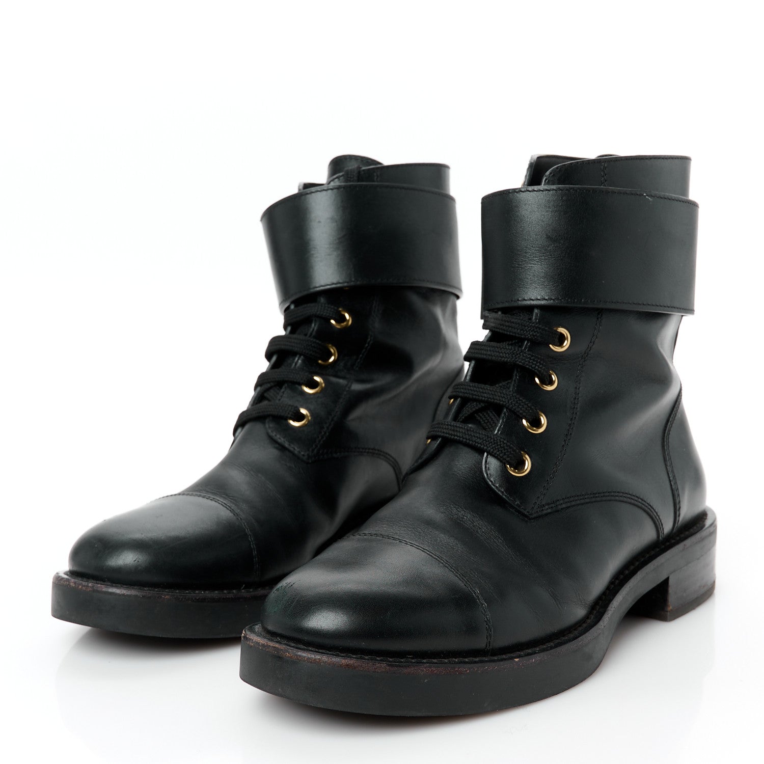 Louis Vuitton Calfskin Wonderland Flat Ranger Boots 37 Black 4 of 10