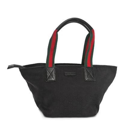 Gucci GG Monogram Small Web Handle Bucket Tote Black 1 of 10