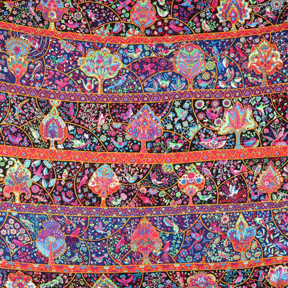 Hermes Cashmere Silk Au Pays De Oiseaux Fleurs Shawl 140 Noir Fuchsia Vert 1 of 6