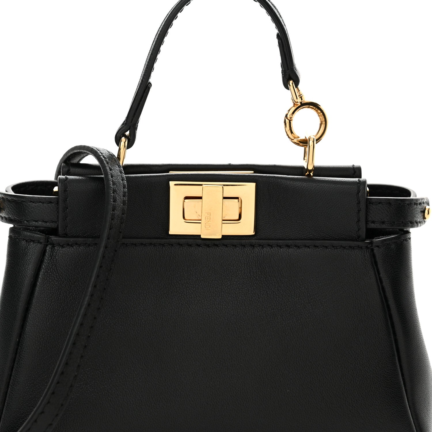 Fendi Nappa Micro Peekaboo Iconic Satchel Black 9 of 11