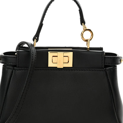 Fendi Nappa Micro Peekaboo Iconic Satchel Black 9 of 11