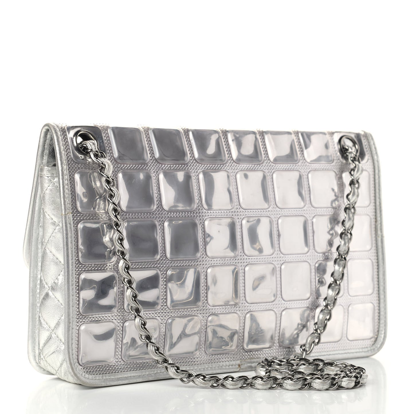Vinyl Large Ice Cube Flap Silver