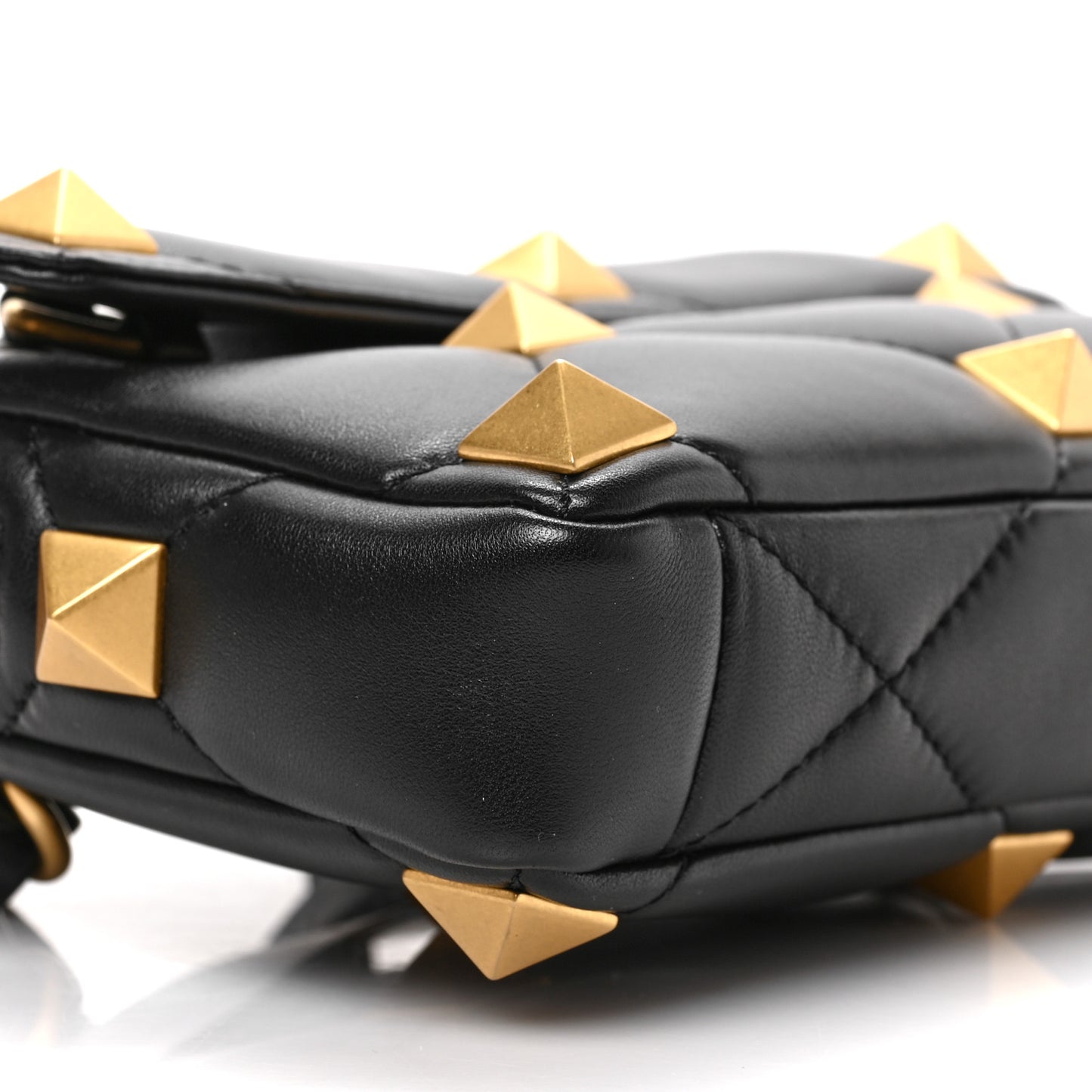 Nappa Roman Stud Crossbody Black
