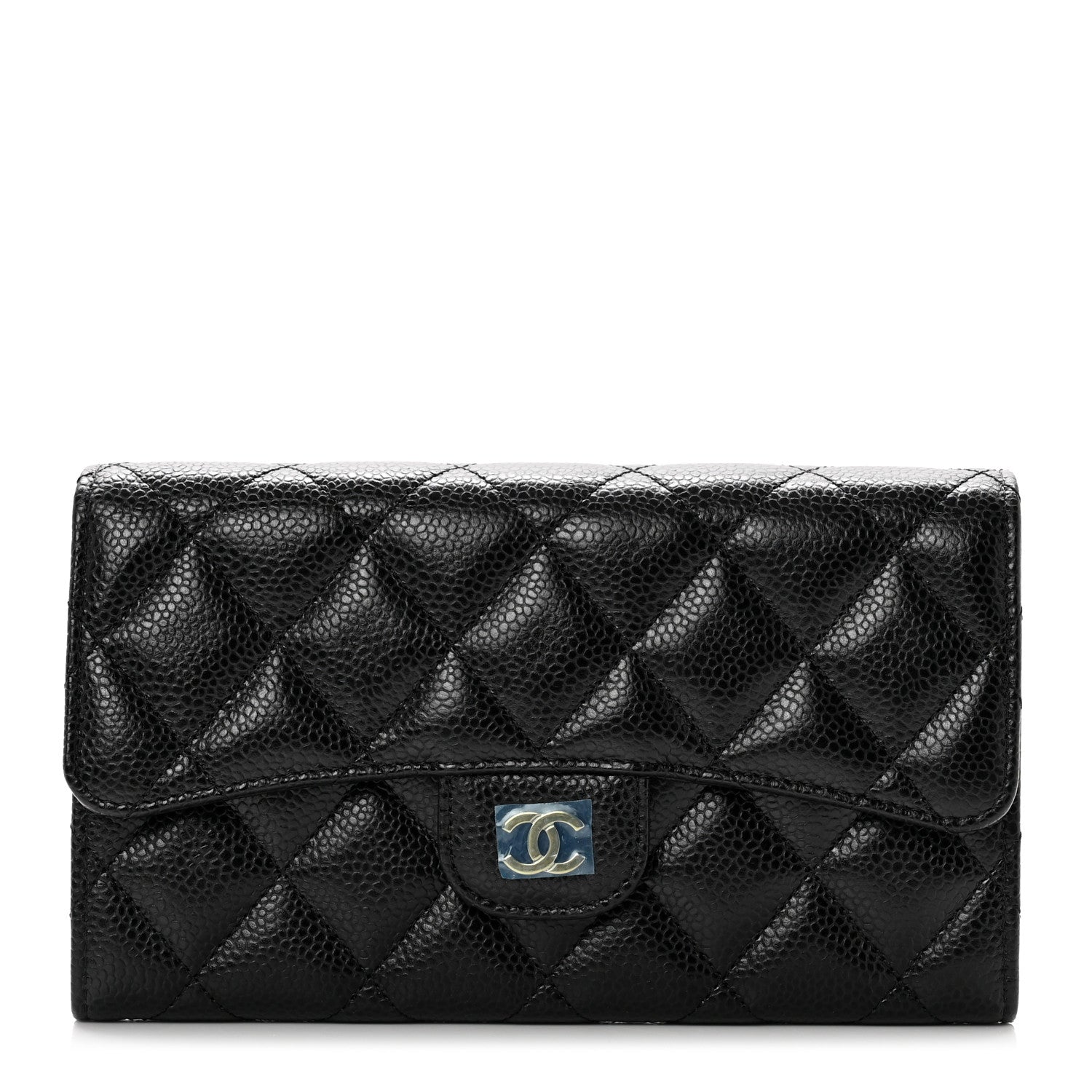 Chanel Caviar Quilted Long Flap Wallet Black 1 of 8