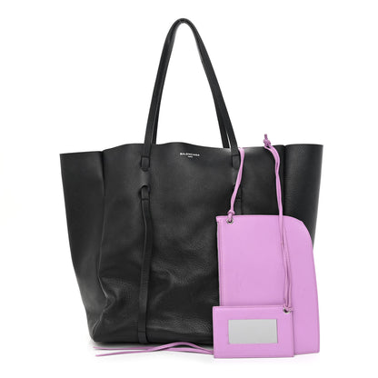 Balenciaga Veau Baltimore Double Sided Medium Everyday Tote Black Purple 1 of 16