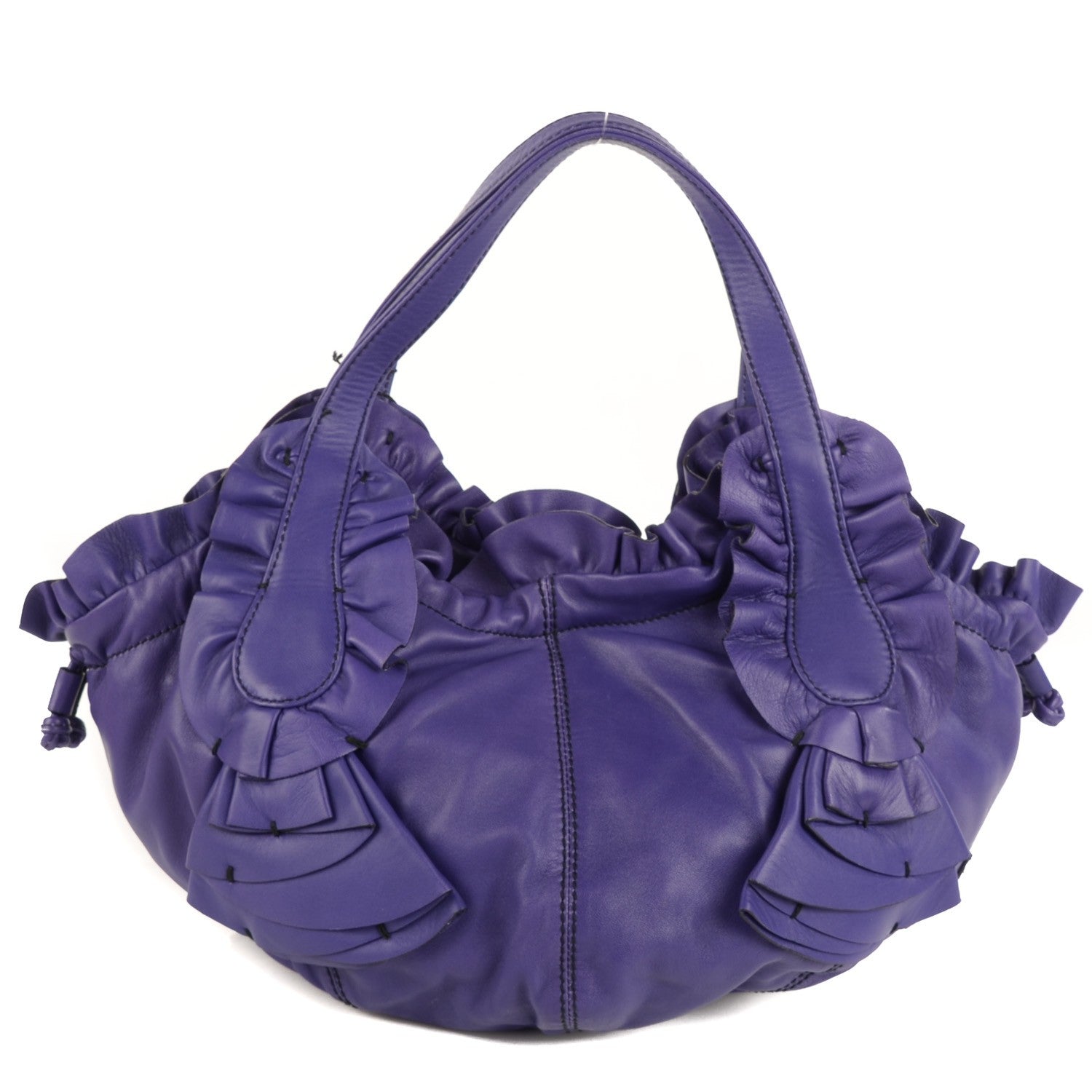 Valentino Garavani Nappa Ruffle Idylle Tote Violet 1 of 8