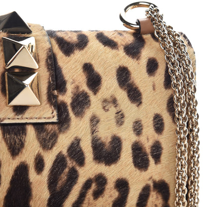 Valentino Garavani Calf Hair Leopard Print Small Glam Lock Rockstud Flap 9 of 9