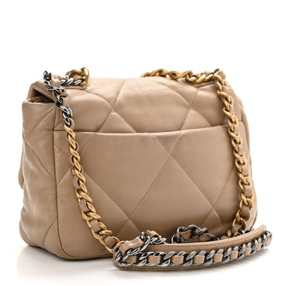 Chanel Lambskin Quilted Medium Chanel 19 Flap Dark Beige 3 of 14