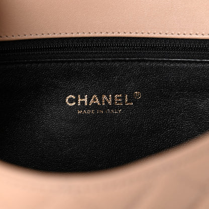 Chanel Caviar Quilted Medium CC Filigree Flap Beige Black 6 of 10