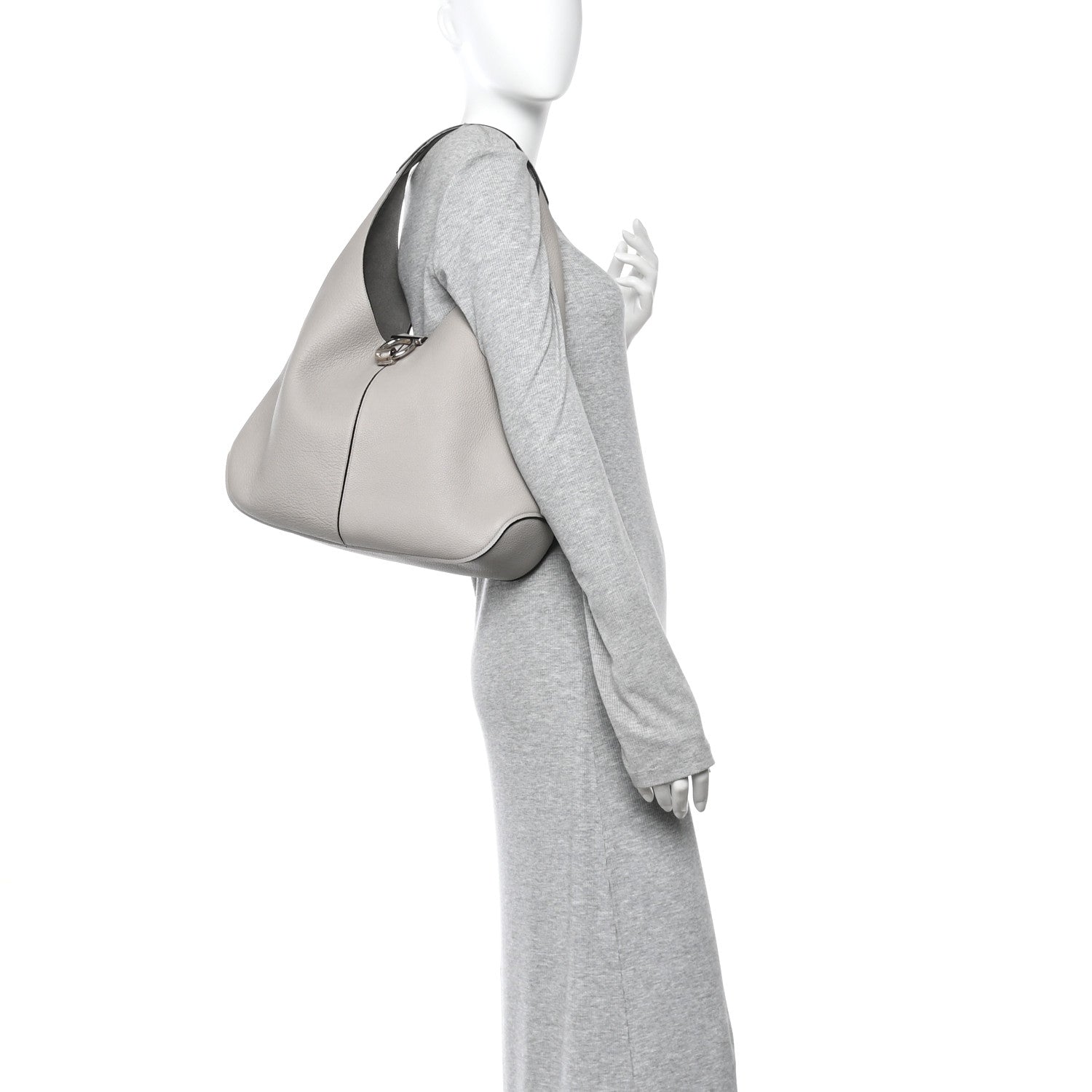 Salvatore Ferragamo Calfskin Margot Hobo Grey 2 of 13