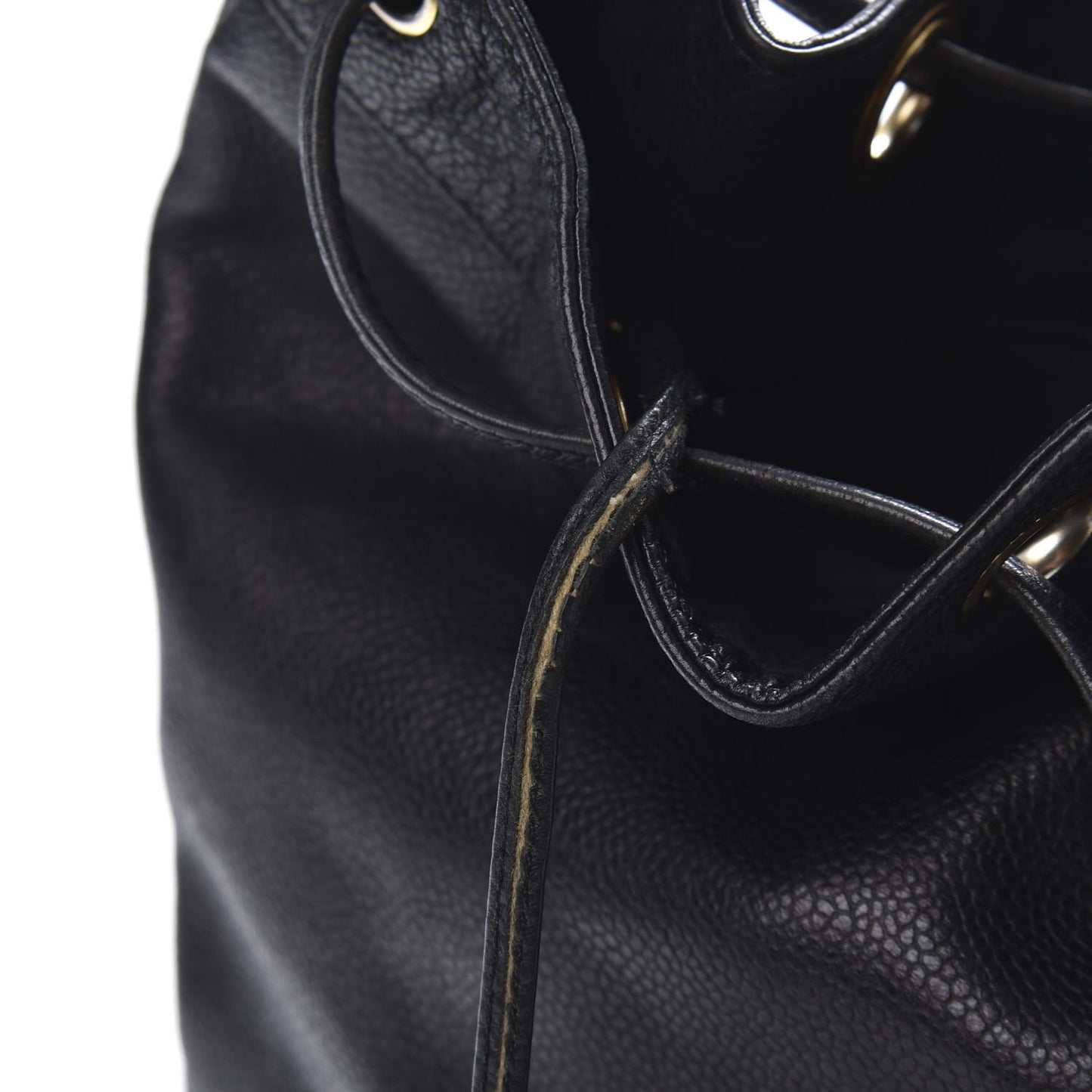 Caviar CC Drawstring Shoulder Bag Black