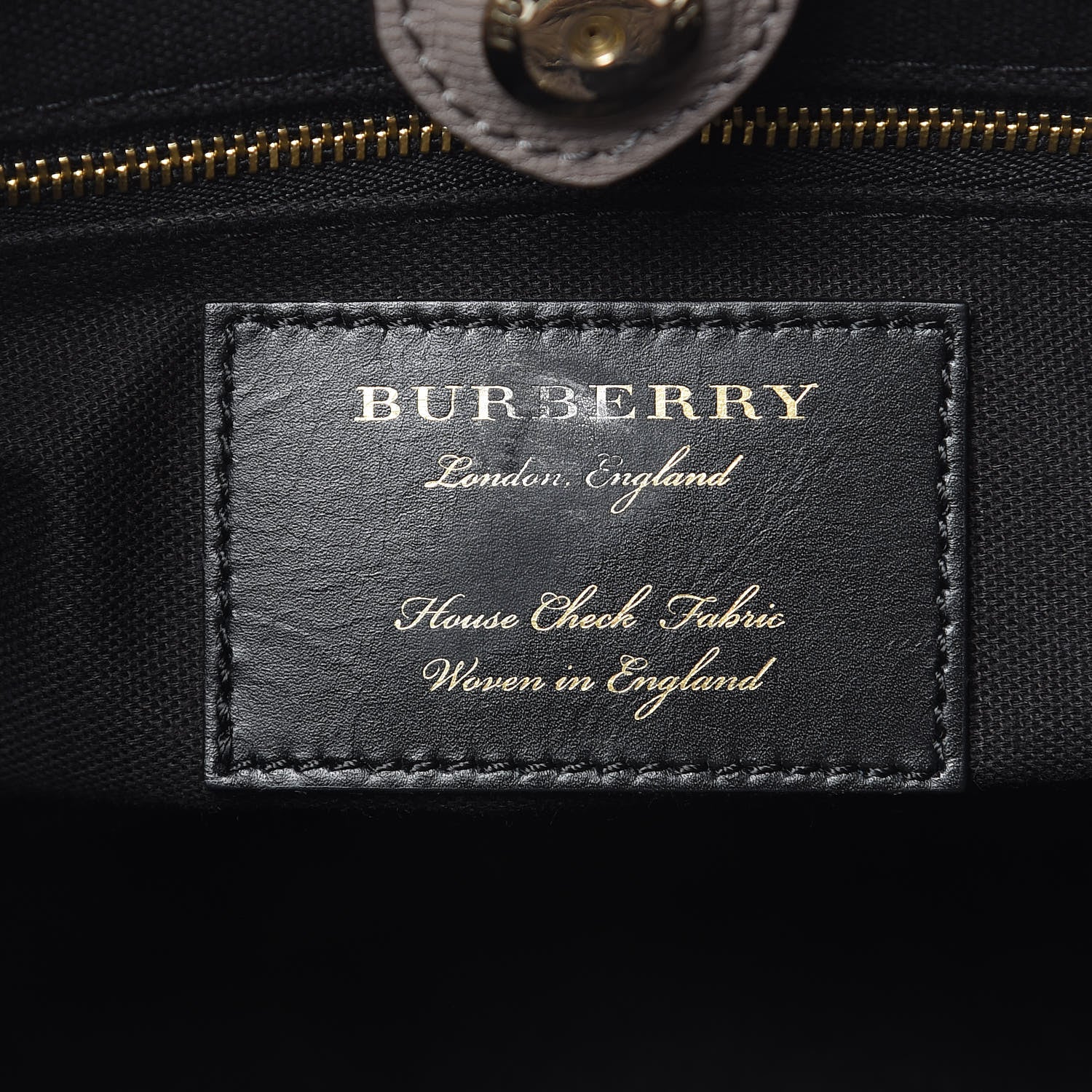 Burberry Derby Calfskin House Check Medium Banner Tote Thistle Grey 7 of 13