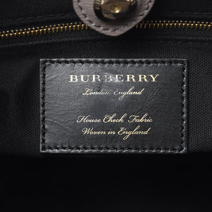 Burberry Derby Calfskin House Check Medium Banner Tote Thistle Grey 7 of 13