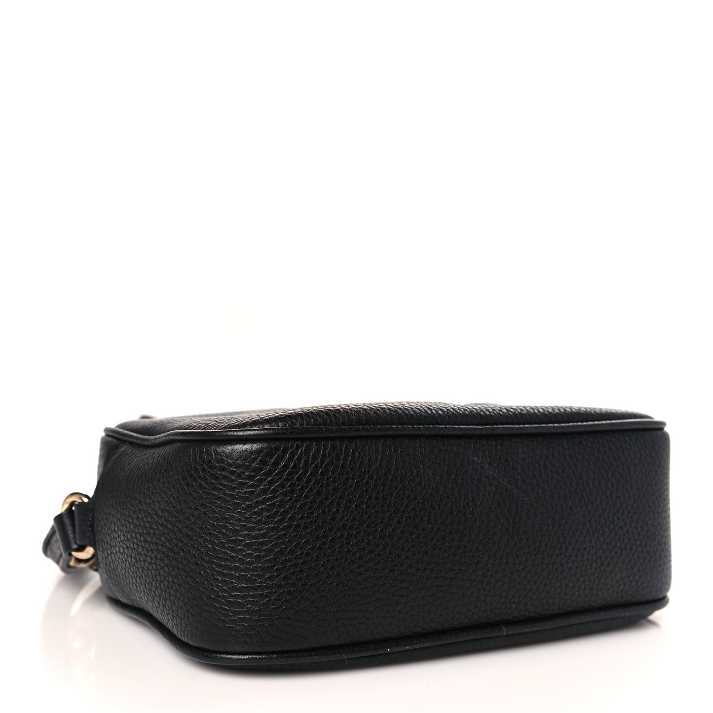 Pebbled Calfskin Small Soho Disco Bag Black
