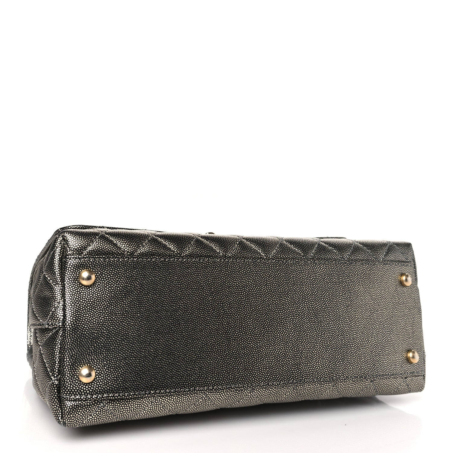 Chanel Metallic Caviar Quilted Small Coco Handle Flap Silver 4 of 10