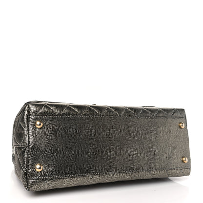 Chanel Metallic Caviar Quilted Small Coco Handle Flap Silver 4 of 10