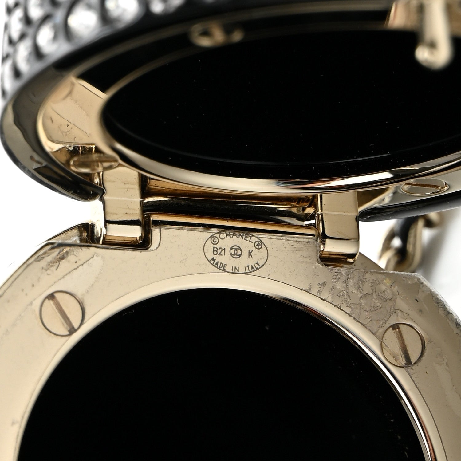Chanel Metal Resin Lambskin Crystal Lipstick Case Long Necklace On Chain Silver Black Gold 6 of 12
