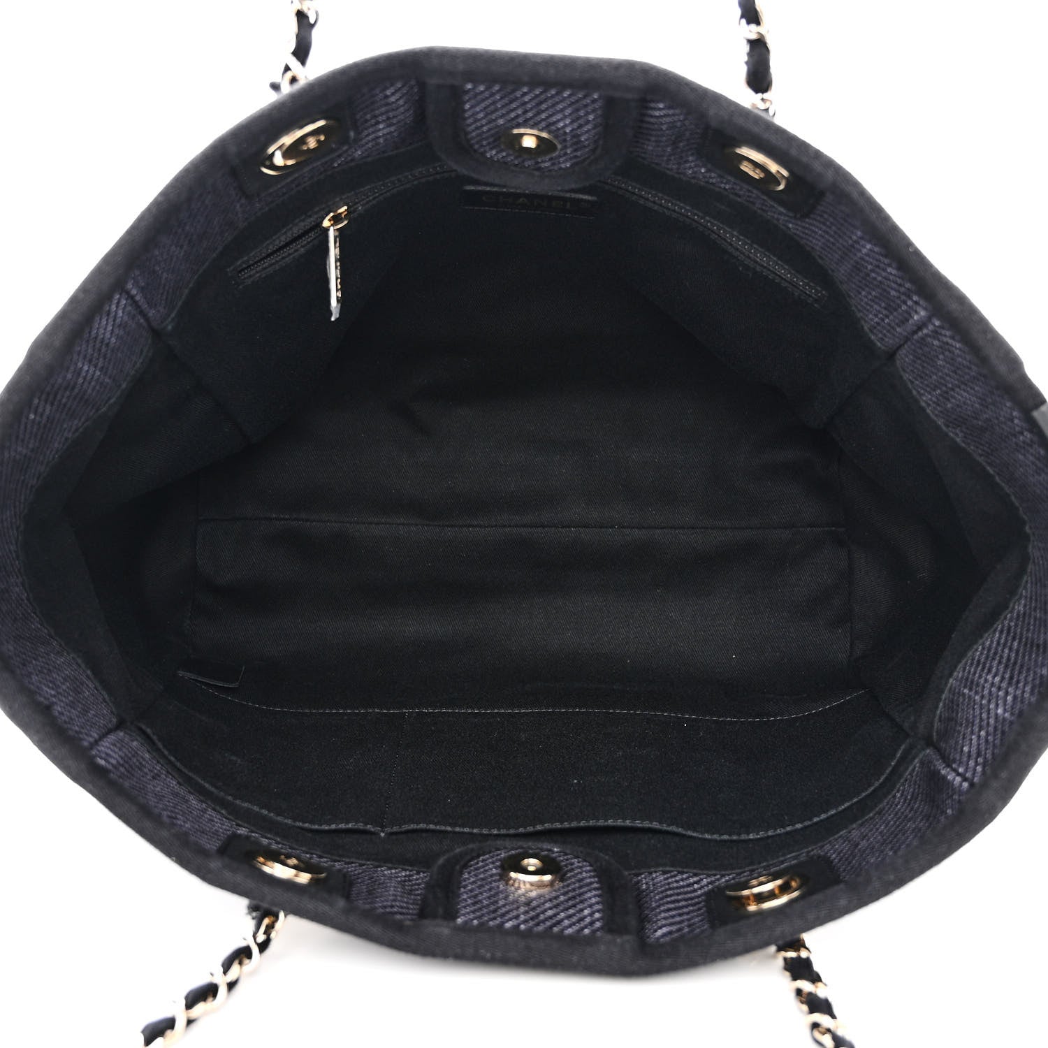 Chanel Mixed Fibers Calfskin Small Deauville Tote Black 5 of 11