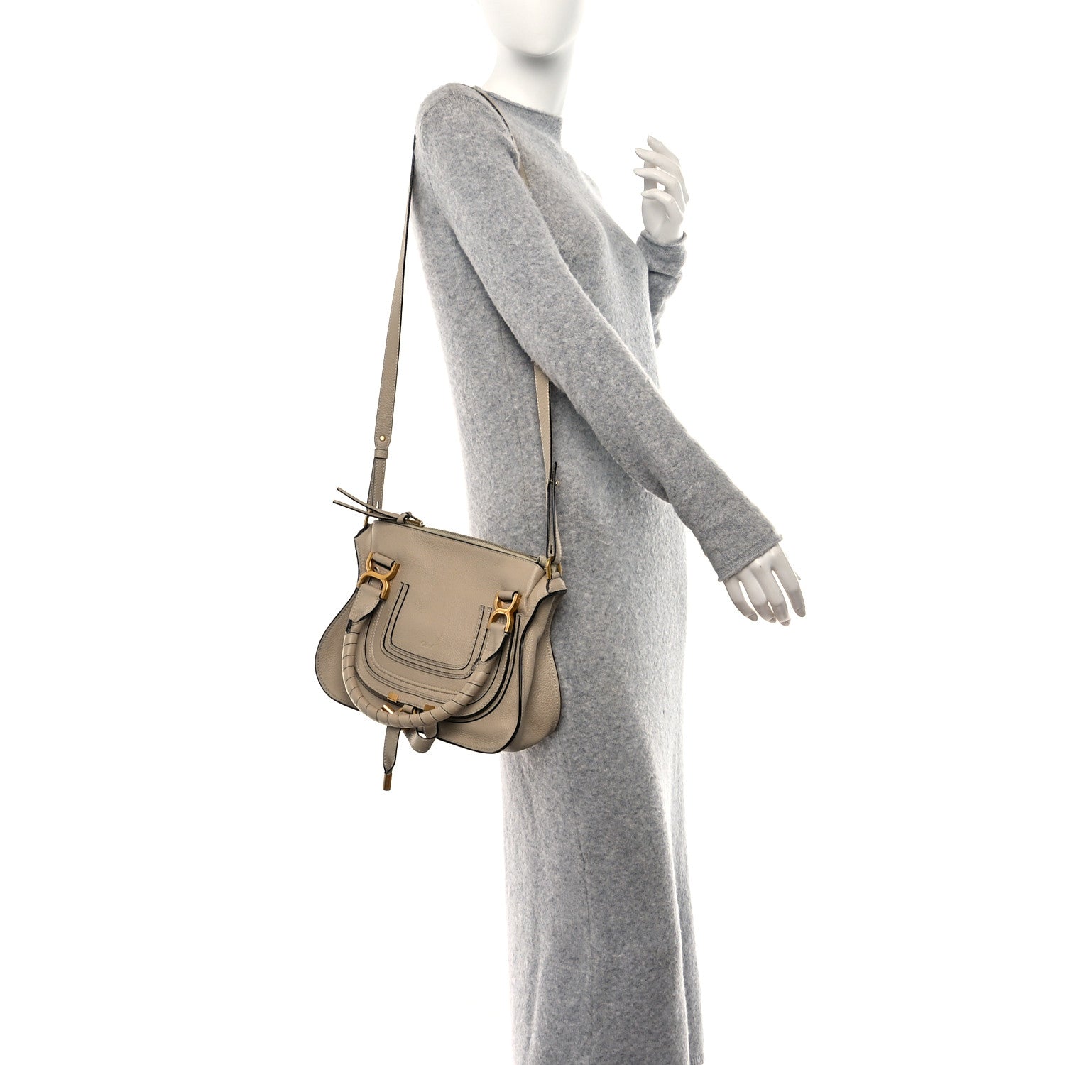 Chloe Calfskin Small Marcie Satchel Root Beige 3 of 10