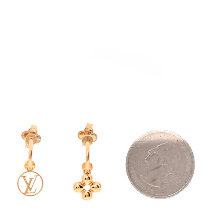 Louis Vuitton Brass Blooming Earrings Gold 2 of 5