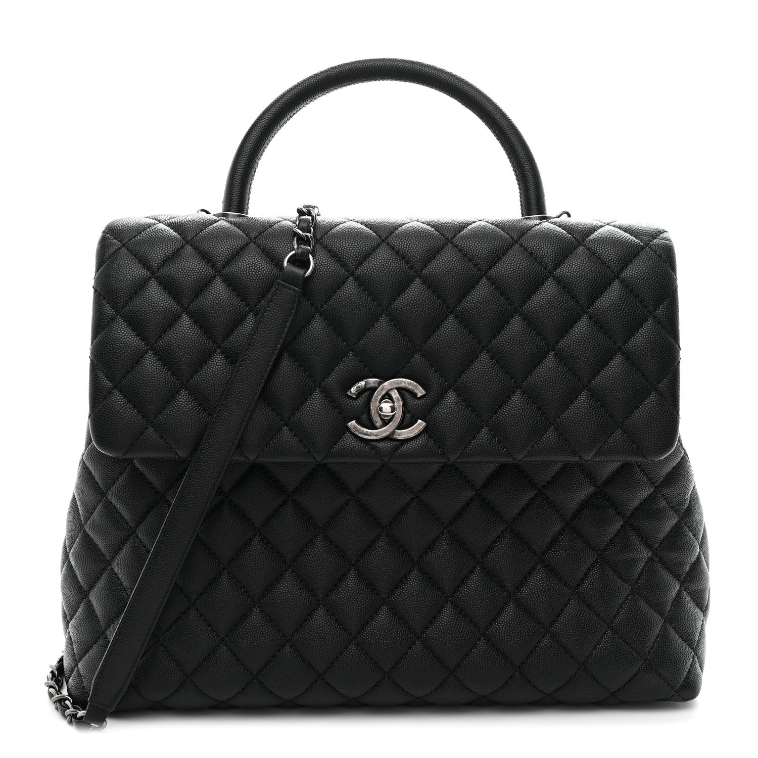 Chanel Caviar Quilted Large Coco Handle Flap Black 1 of 12
