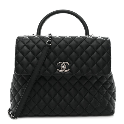 Chanel Caviar Quilted Large Coco Handle Flap Black 1 of 12