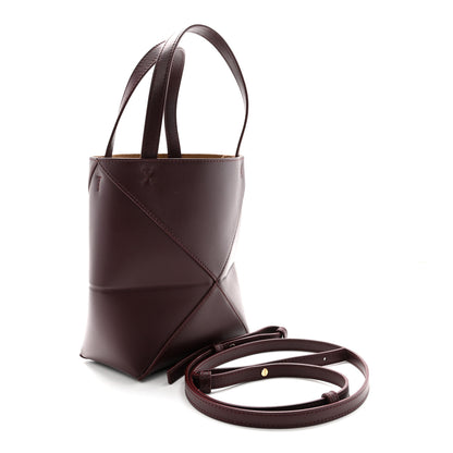 Loewe Shiny Calfskin Mini Puzzle Fold Tote Burgundy 3 of 10