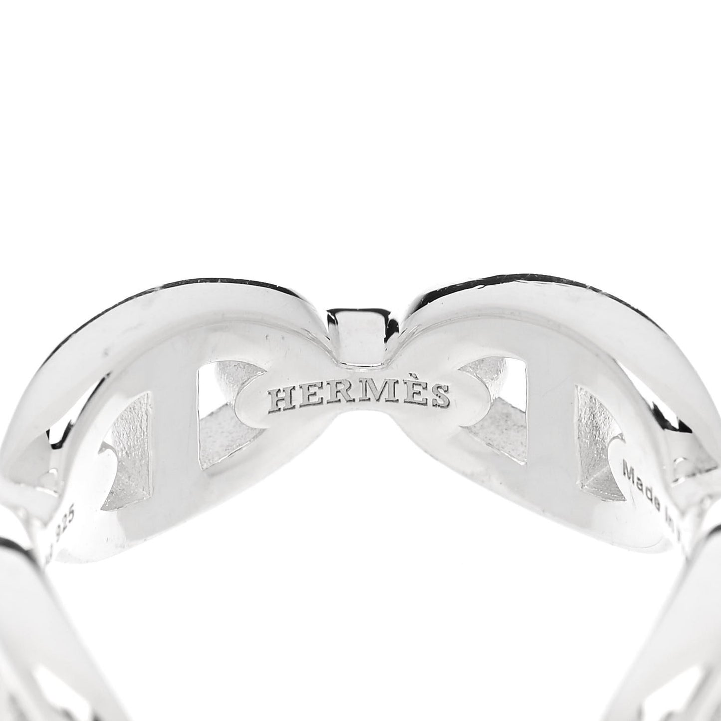 Sterling Silver PM Chaine d'Ancre Enchainee Band Ring 49 5