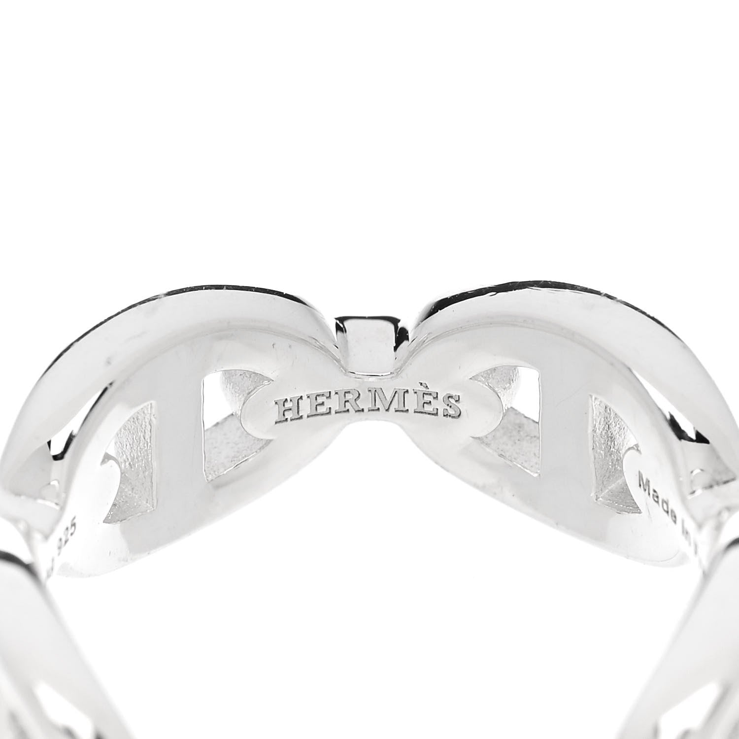 Hermes Sterling Silver PM Chaine d'Ancre Enchainee Band Ring 49 5 5 of 9