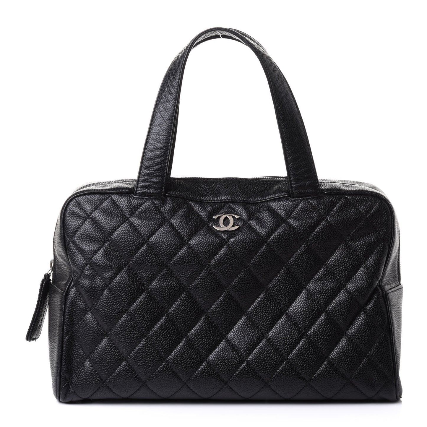 Caviar Quilted Bowler Black