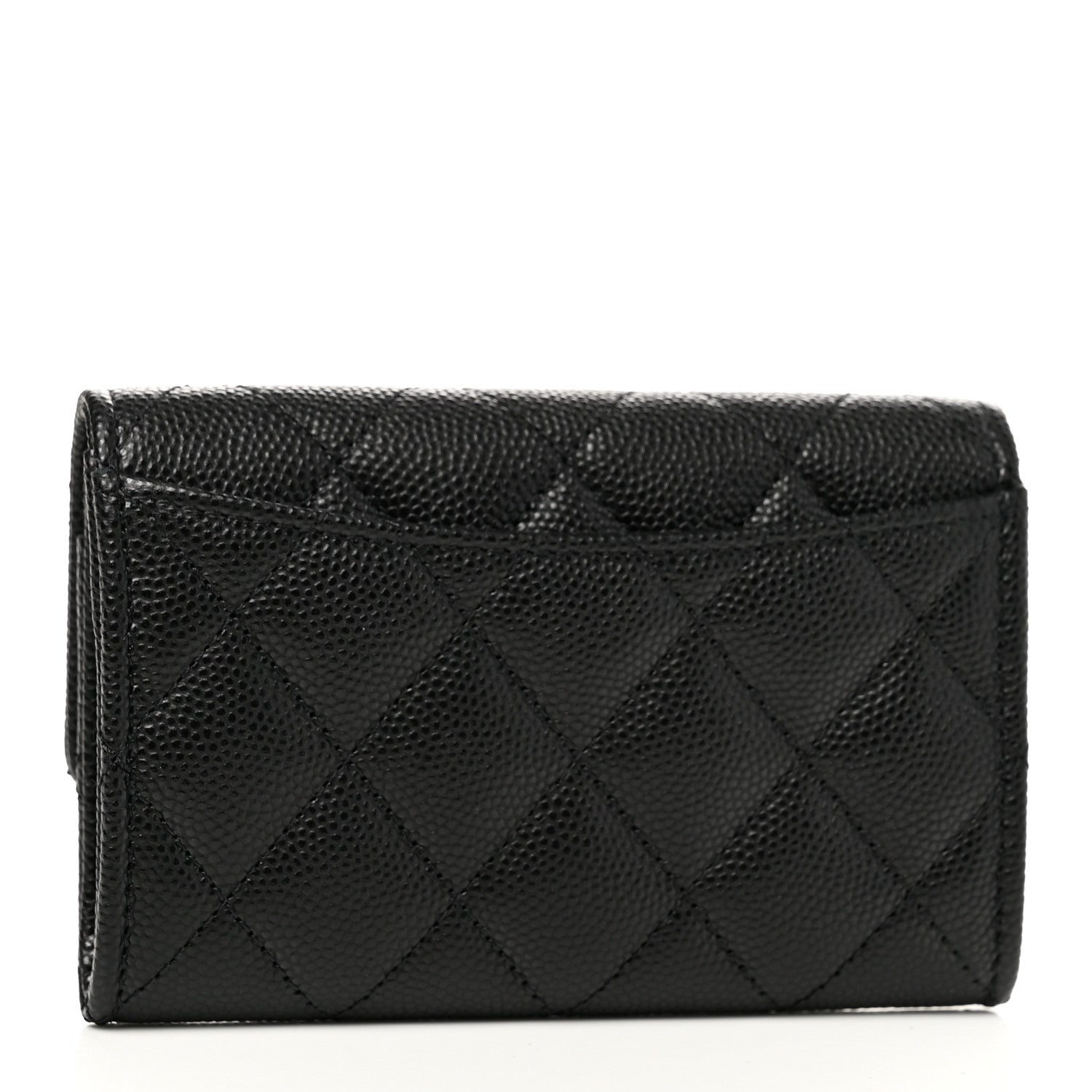 Chanel Caviar Quilted Enamel Coco Casino Flap Card Holder Wallet Black 3 of 9